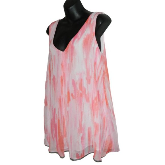 2 for/ $25 Cartise Tie Dye Sleeveless Tank Blouse Peach Pink White Size 10 - Picture 5 of 13